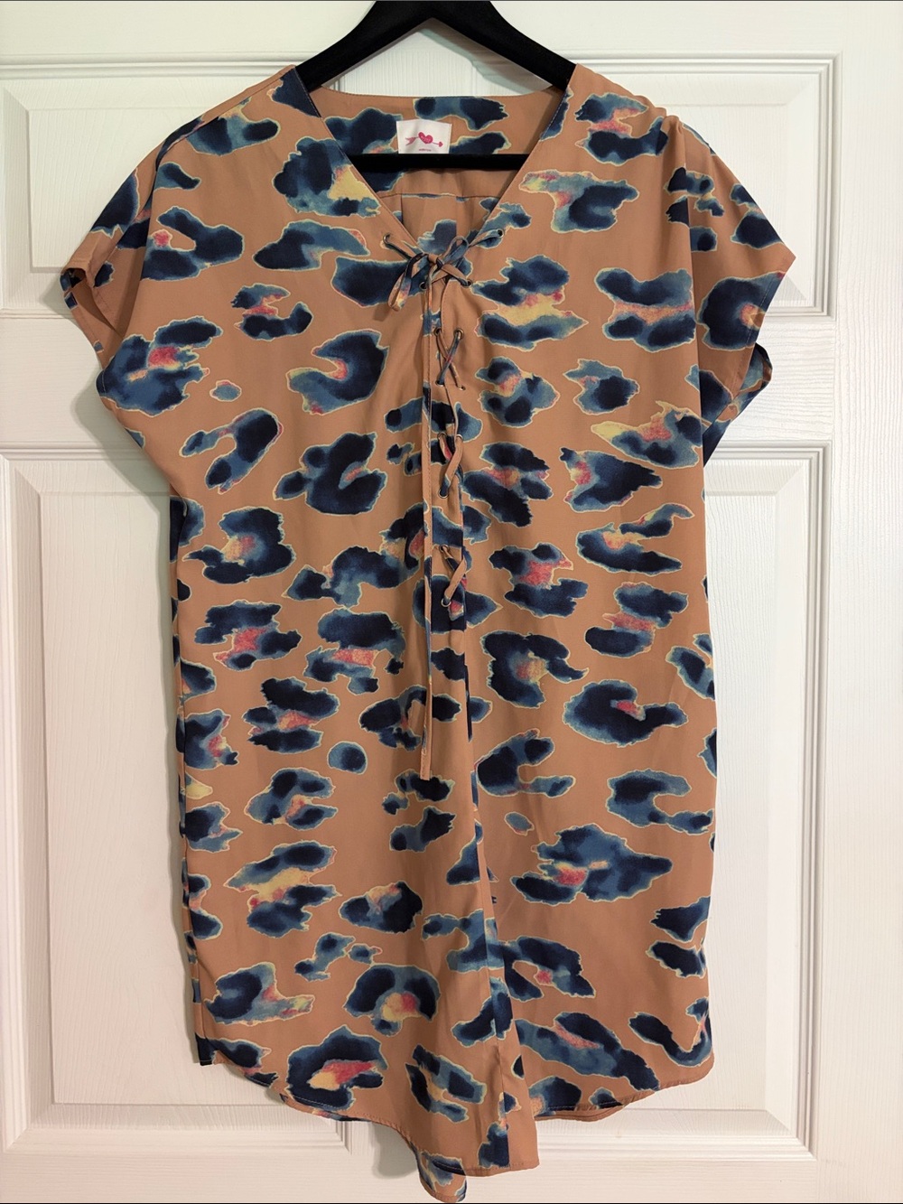 BuddyLove Baker Tunic Shift Dress Blush Blue Cheetah Animal Print